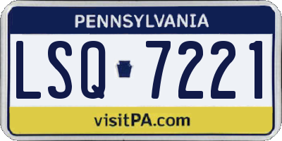 PA license plate LSQ7221