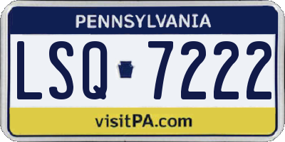PA license plate LSQ7222