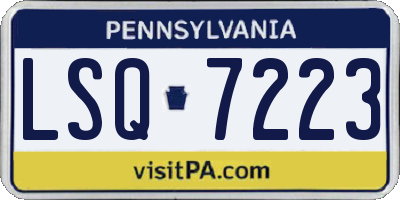 PA license plate LSQ7223