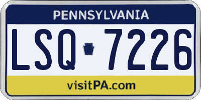 PA license plate LSQ7226