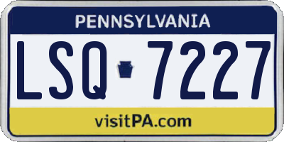 PA license plate LSQ7227
