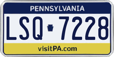 PA license plate LSQ7228