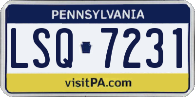 PA license plate LSQ7231