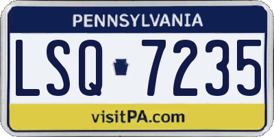 PA license plate LSQ7235