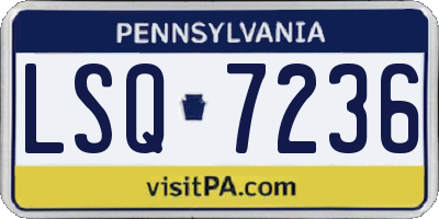 PA license plate LSQ7236