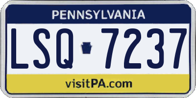 PA license plate LSQ7237