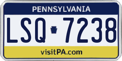 PA license plate LSQ7238