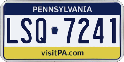 PA license plate LSQ7241