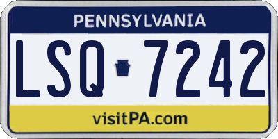 PA license plate LSQ7242