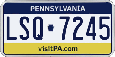 PA license plate LSQ7245