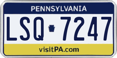 PA license plate LSQ7247