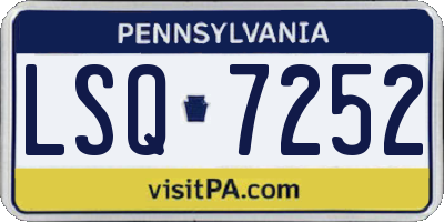 PA license plate LSQ7252