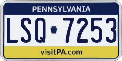 PA license plate LSQ7253