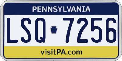 PA license plate LSQ7256