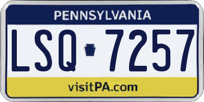PA license plate LSQ7257