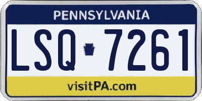 PA license plate LSQ7261