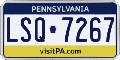 PA license plate LSQ7267