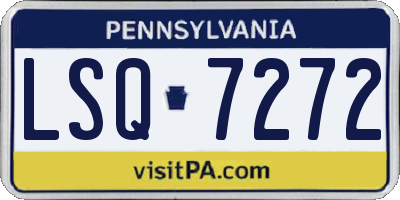 PA license plate LSQ7272