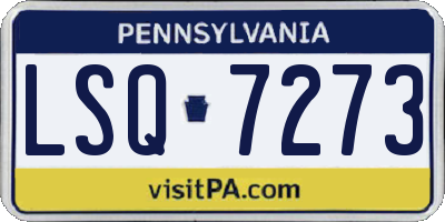 PA license plate LSQ7273