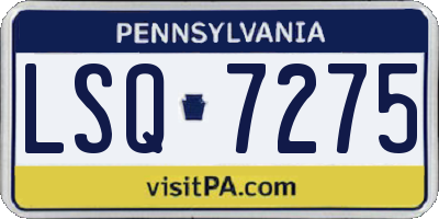 PA license plate LSQ7275