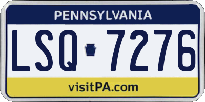 PA license plate LSQ7276