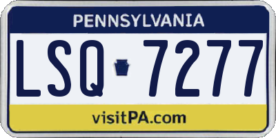 PA license plate LSQ7277