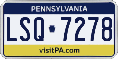 PA license plate LSQ7278
