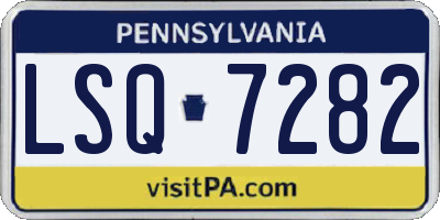 PA license plate LSQ7282