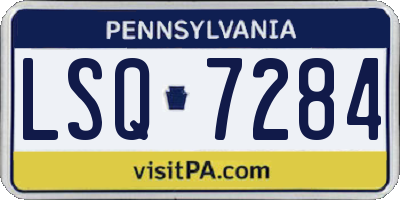 PA license plate LSQ7284