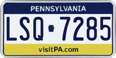 PA license plate LSQ7285