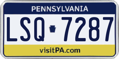 PA license plate LSQ7287