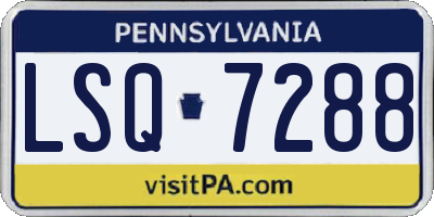 PA license plate LSQ7288