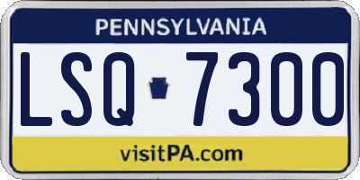 PA license plate LSQ7300