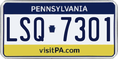 PA license plate LSQ7301