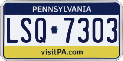 PA license plate LSQ7303