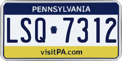 PA license plate LSQ7312