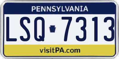 PA license plate LSQ7313