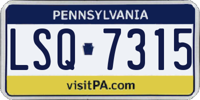PA license plate LSQ7315
