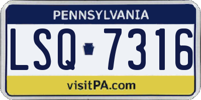 PA license plate LSQ7316