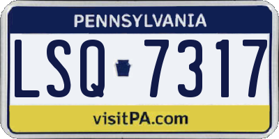 PA license plate LSQ7317