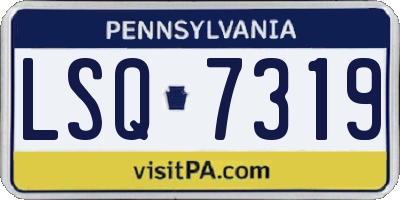 PA license plate LSQ7319