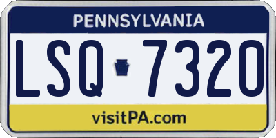 PA license plate LSQ7320