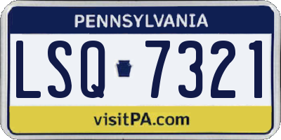 PA license plate LSQ7321