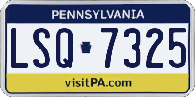 PA license plate LSQ7325