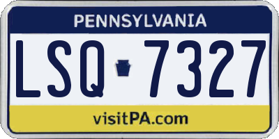 PA license plate LSQ7327