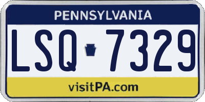 PA license plate LSQ7329