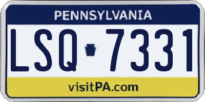 PA license plate LSQ7331