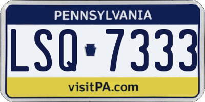 PA license plate LSQ7333