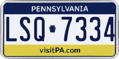 PA license plate LSQ7334