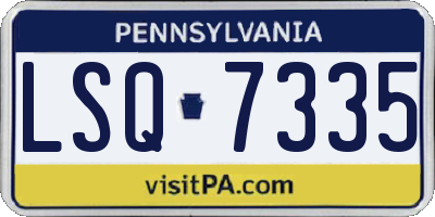 PA license plate LSQ7335